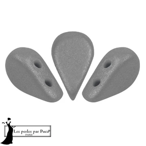 5x8mm Glass beads Amos® by Puca® - Vogue Grey Medium Mat x10g