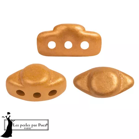 4x8mm Volos® Glass beads by Puca® - Apricot Metallic Mat x10g