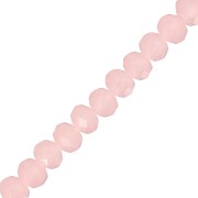 8x6mm Rondelle beads faceted - round flattened - Opaque Light Pink x40cm|raw }}