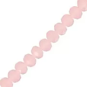8x6mm Rondelle beads faceted - round flattened - Opaque Light Pink x40cm