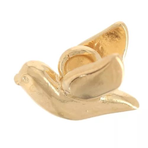Bird charm 6x8 mm - Fine gold plated x1