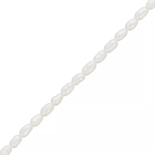 3x2.5mm Rice grain freshwater pearls - Grade AA White x20