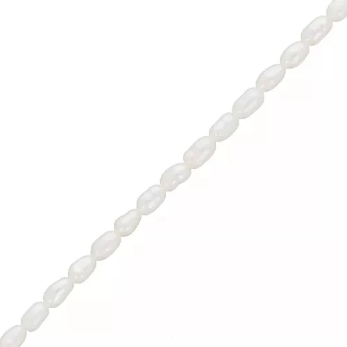 3x2.5mm Rice grain freshwater pearls - Grade AA White x20