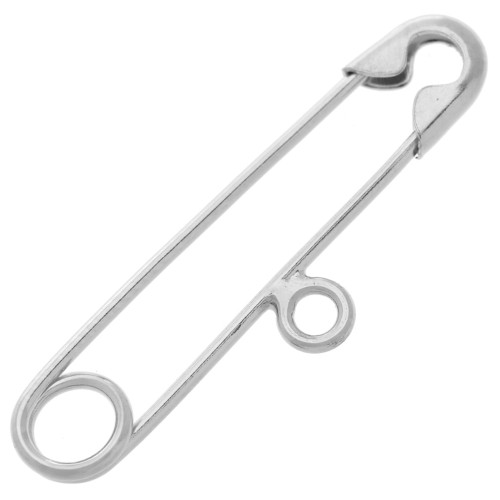 27 mm safety pin with ring - 925 Sterling Silver x1