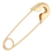 28 mm Jewelry Safety Pin Brooch - 925 Sterling Silver Fine gold plated x1