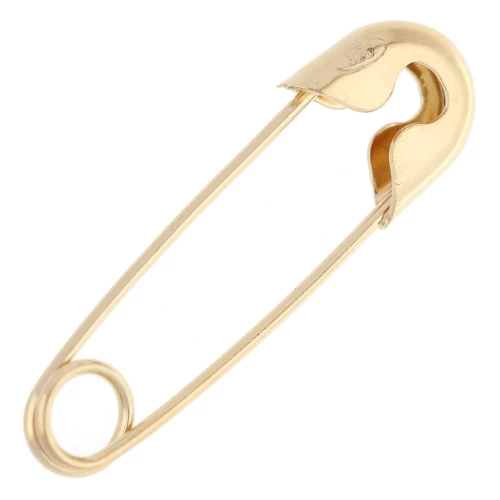 28 mm Jewelry Safety Pin Brooch - 925 Sterling Silver Fine gold plated x1