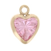 Heart Charm 7x5.5 mm Zirconium Oxide - Gold filled (Gold Filled) - Rose x1|raw }}