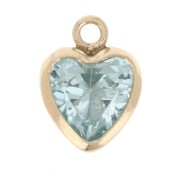 Heart Charm 7x5.5 mm Zirconium Oxide - Gold filled (Gold Filled) - Aquamarine|raw }}
