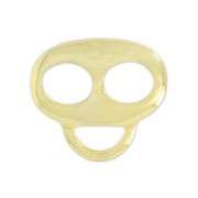 Bail back dangle charms for cord 4 mm fine Gold plated x1