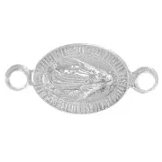 Spacers oval blank pattern 11.5x5 mm - 925 Sterling Silver x1