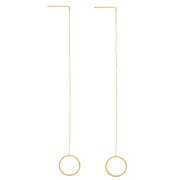 Through-ear chains Trace mesh 120 mm circle - Gold-plated stainless steel x2