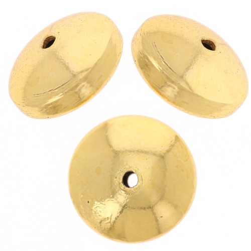 Flattened round beads 12 mm - Gold x10g approx. 5 pieces