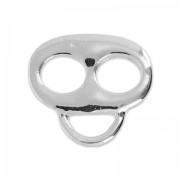 Bail back dangle charms for cord 4 mm rhodium x1