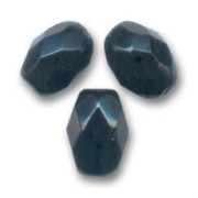 Fire Polished faceted olive-shaped beads 9x6mmn Jet x25|raw }}