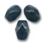 Fire Polished faceted olive-shaped beads 9x6mmn Jet x25