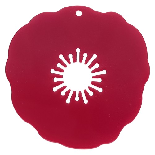 40 mm acrylic poppy pendant - Red x 1