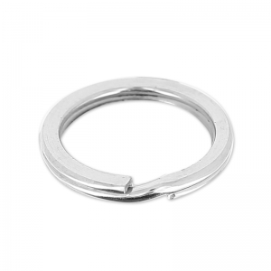 Round shape keyring 15mm Rhodium tone x1