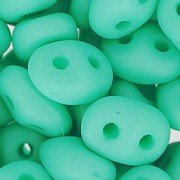 SuperDuo 2.5x5mm Opaque Green Turquoise Silk Mat x10g|raw }}