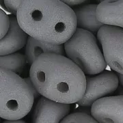 SuperDuo 2.5x5mm Opaque Grey Silk Mat x10g