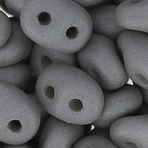 SuperDuo 2.5x5mm Opaque Grey Silk Mat x10g