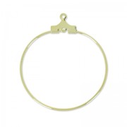 Earring hoops 30mm with one hole light gold x2