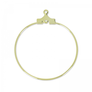 Earring hoops 30mm with one hole light gold x2