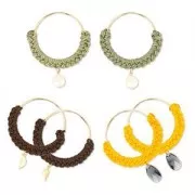 Earring hoops 30mm with one hole light gold x2