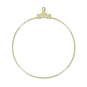 Earring hoops 40mm with one hole light gold x2