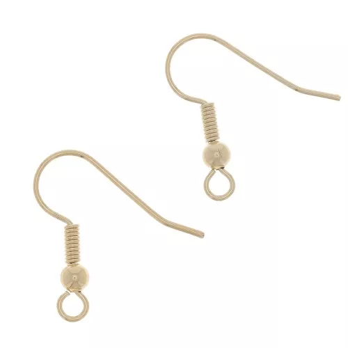 Balls earwires 18mm light gold x6