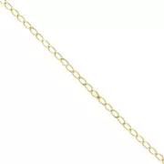 Curb Chainwith oval flat links 2,5mm light gold x1m