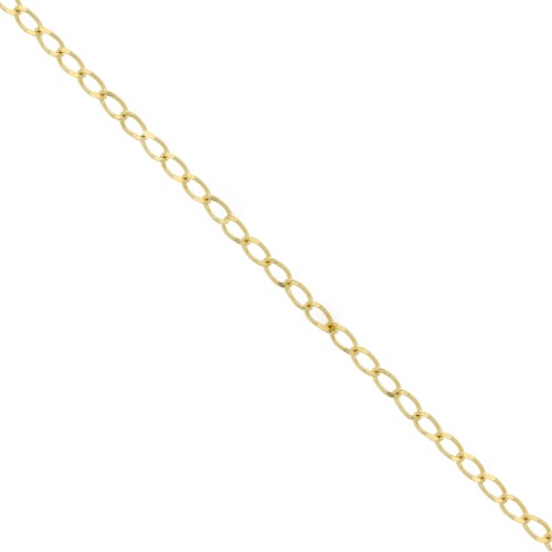 Curb Chainwith oval flat links 2,5mm light gold x1m