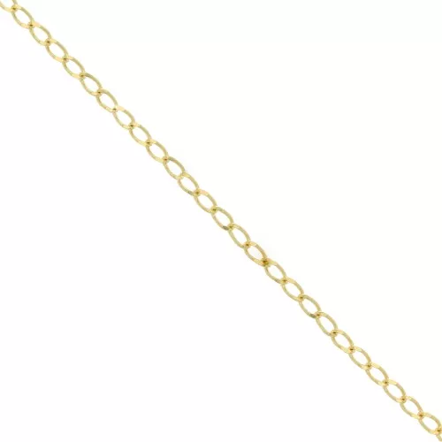 Curb Chainwith oval flat links 2,5mm light gold x1m