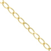 Curb Chainwith oval flat links 2,5mm light gold x1m