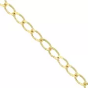 Curb Chainwith oval flat links 2,5mm light gold x1m