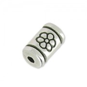 Flower Pattern Tubes 5x3 mm Antique Silver Plating x5|raw }}