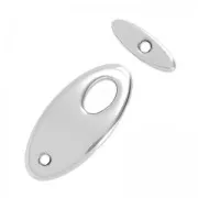 Clasp T ovale 25mm Antique Silver Plating x1