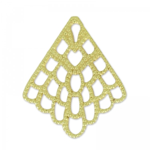 Filigree finding pendant 24x20 mm gold tone x1