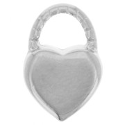 14.5x10mm Charm padlock heart with epoxy resin - Antique silver - Red x1