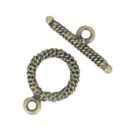 Fancy toggle clasp 16mm bronze tone x1