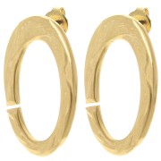 32x19mm Hammered oval earstuds - Fine gold plated x2|raw }}