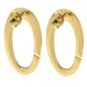 32x19mm Hammered oval earstuds - Fine gold plated x2