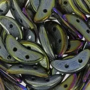 Czechmates Crescent 2 holes 3 x 10 mm Brown Iris x5g