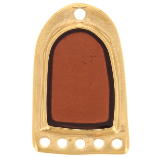 Chandelier pendant epoxy resin with stained glass effect - Fine gold plated - Topaz