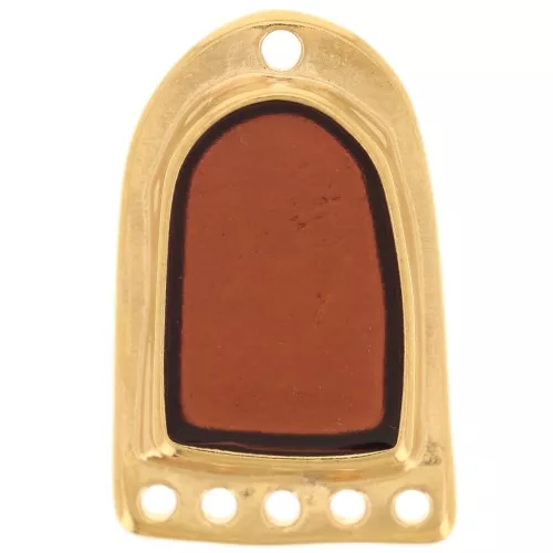 Chandelier pendant epoxy resin with stained glass effect - Fine gold plated - Topaz