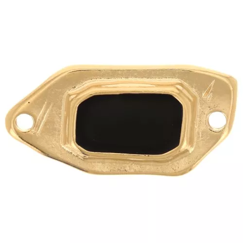 22x11mm Irregular spacer stained glass effect epoxy resin Fine gold plated - Black