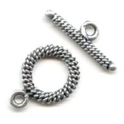 Fancy toggle clasp 16mm Old silver tone x1