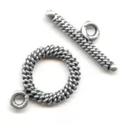 Fancy toggle clasp 16mm Old silver tone x1