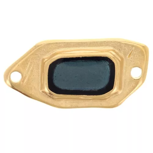 22x11mm Irregular spacer stained glass effect epoxy resin Fine gold plated - Blue