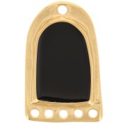 Chandelier pendant 27x17 mm epoxy resin with stained glass effect - Fine gold plated - Black