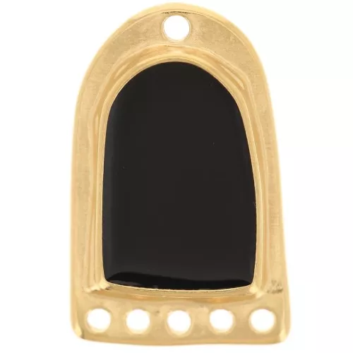 Chandelier pendant 27x17 mm epoxy resin with stained glass effect - Fine gold plated - Black